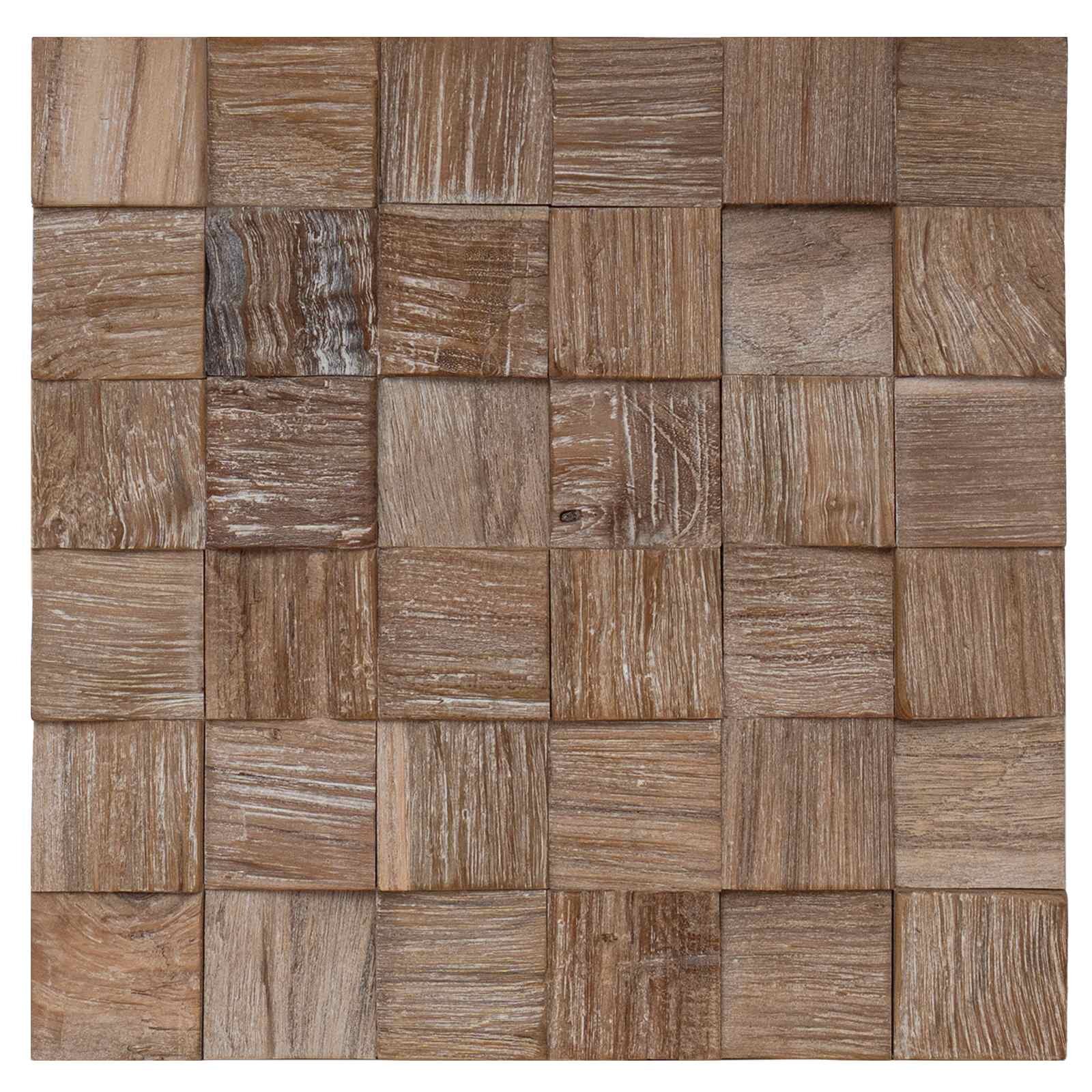 vidaXL Стенен панел 11 бр. Натурално 30 x 30 x 2 cm