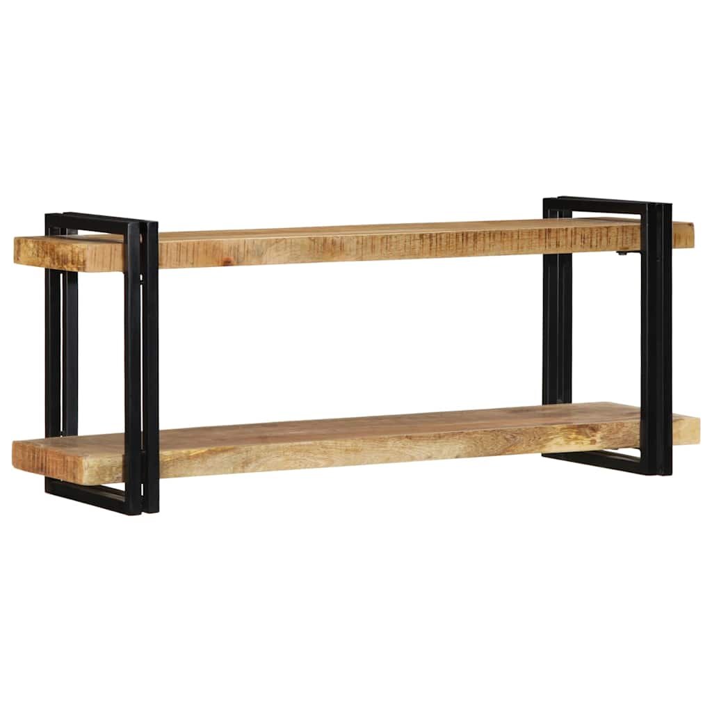 vidaXL Стенен рафт 110x33x45 cm Масивна груба дървесина Манго