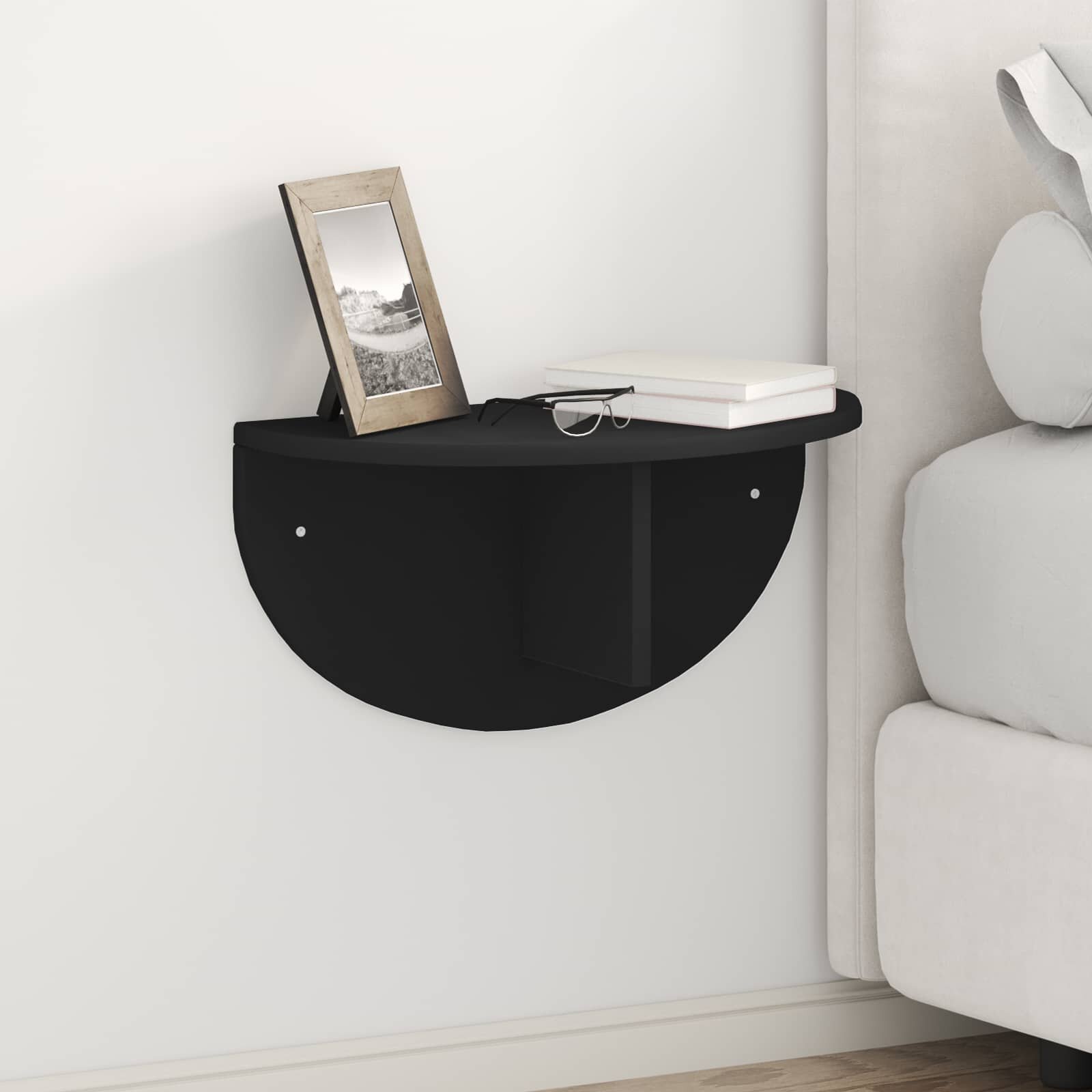 vidaXL Стенен рафт 2 бр. Черно 48 x 24 x 24 см Инженерна дървесина