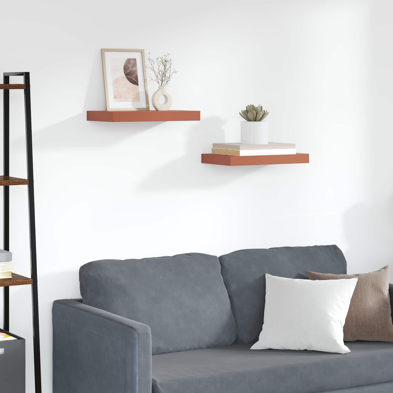 vidaXL Стенен рафт 2 бр. Червено 40 x 235 x 38 см
