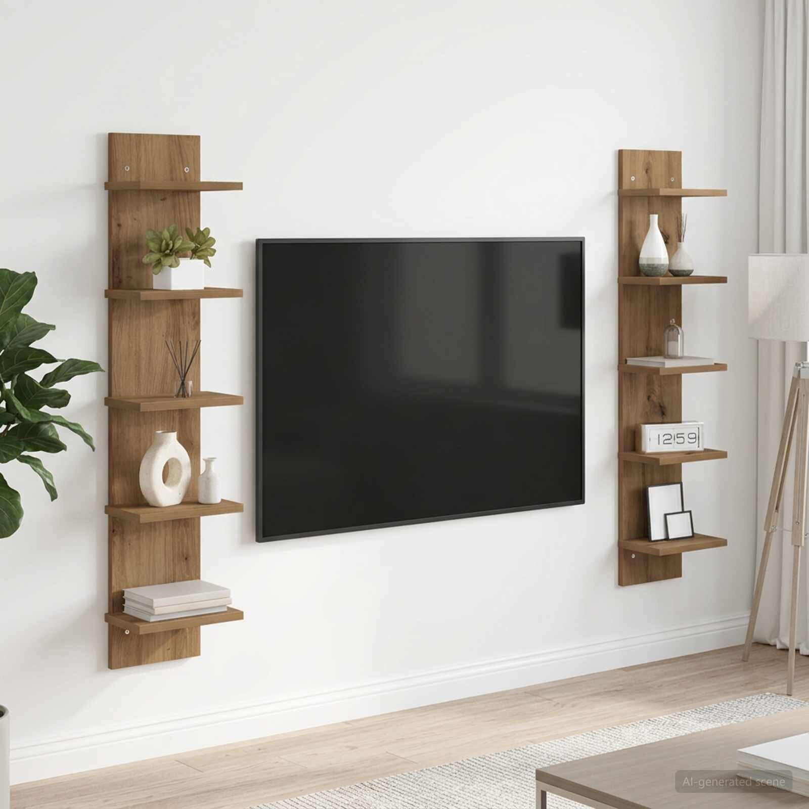 vidaXL Стенен рафт 2 бр. Дъб артизан 22 x 15 x 100 см