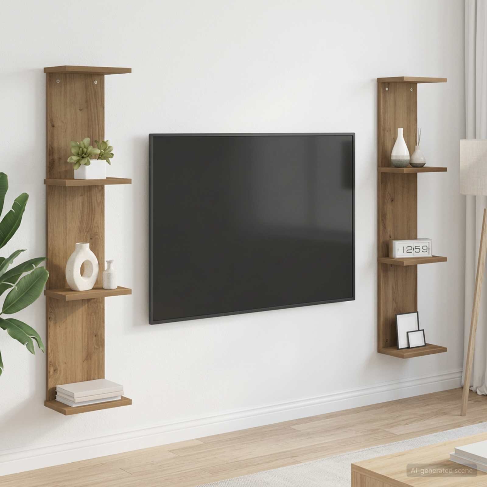 vidaXL Стенен рафт 2 бр. Дъб артизан 22 x 15 x 100 см