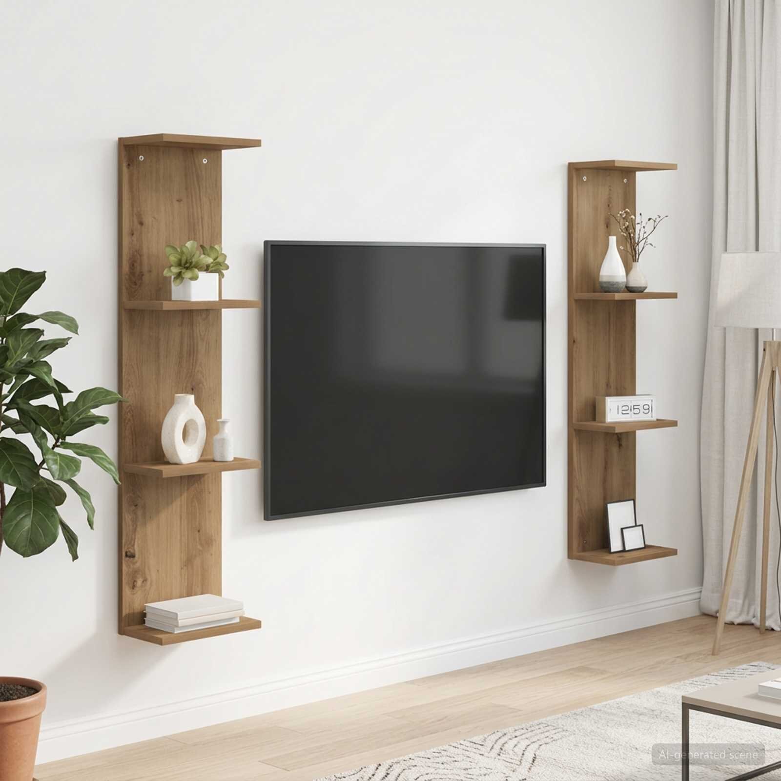 vidaXL Стенен рафт 2 бр. Дъб артизан 25 x 15 x 100 см