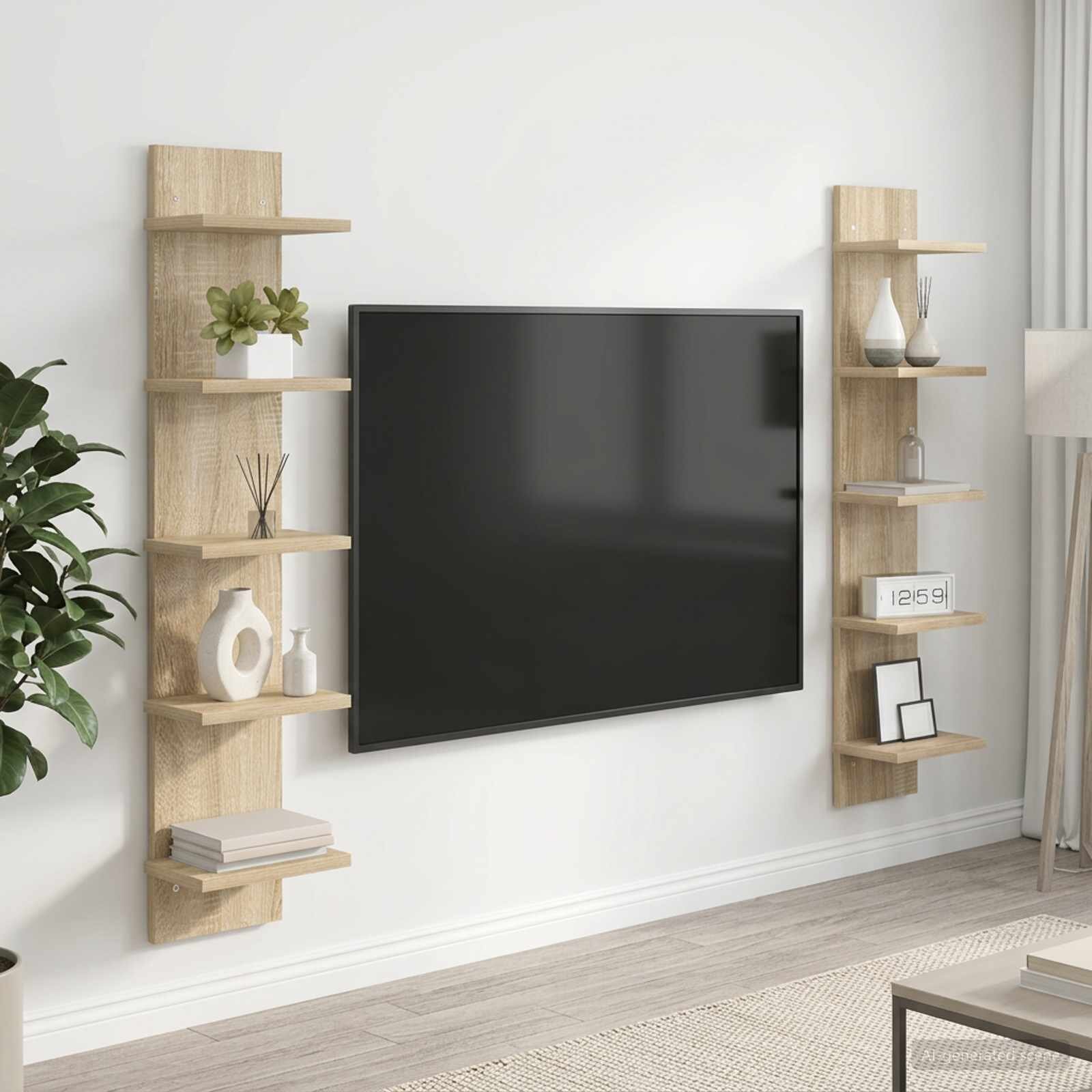 vidaXL Стенен рафт 2 бр. Дъб сонома 22 x 15 x 100 см