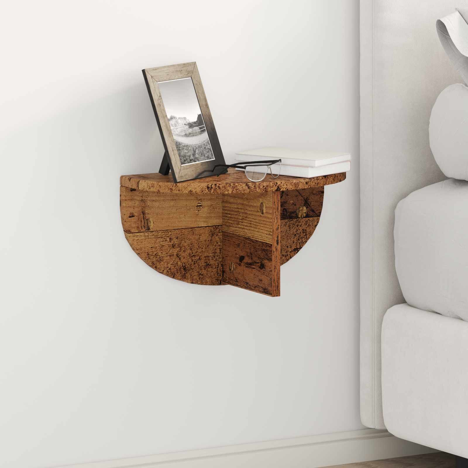 vidaXL Стенен рафт 2 бр. Старо дърво 38 x 19 x 19 см