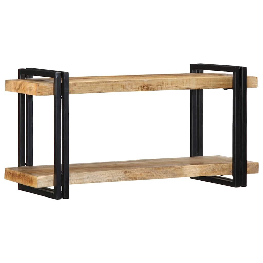 vidaXL Стенен рафт 90x33x45 cm Масивна груба дървесина Манго