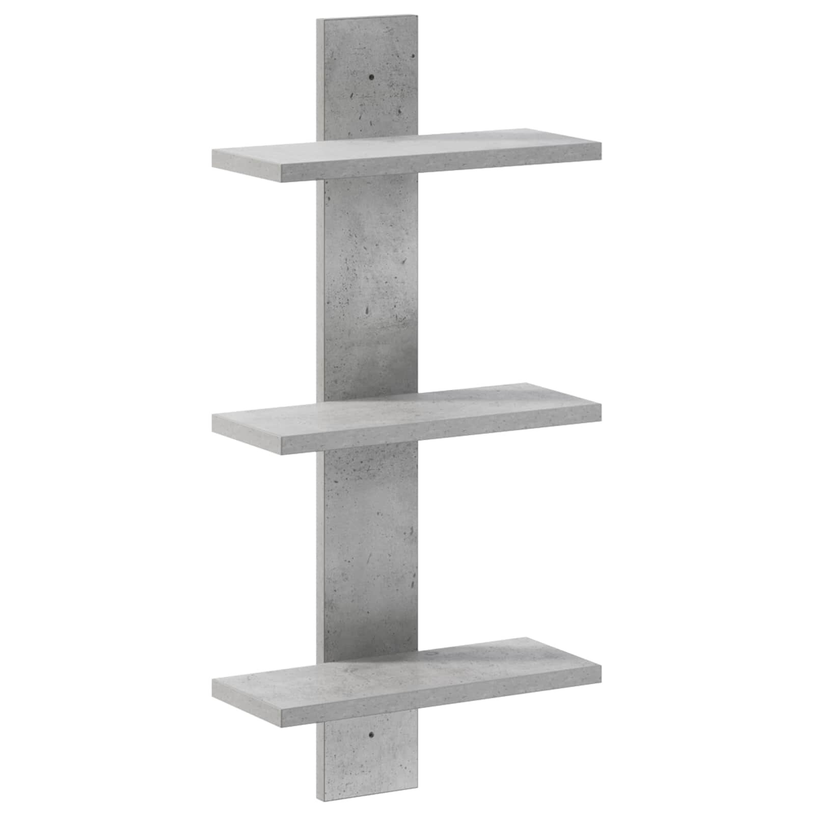 vidaXL Стенен рафт Бетонно сиво 30 x 13.5 x 64.5 cm