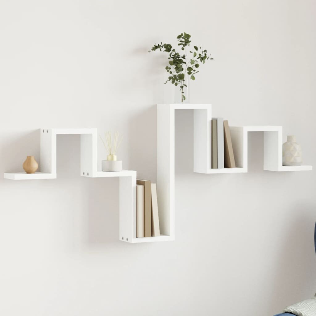 vidaXL Стенен рафт бял 1045x10x43 см инженерно дърво