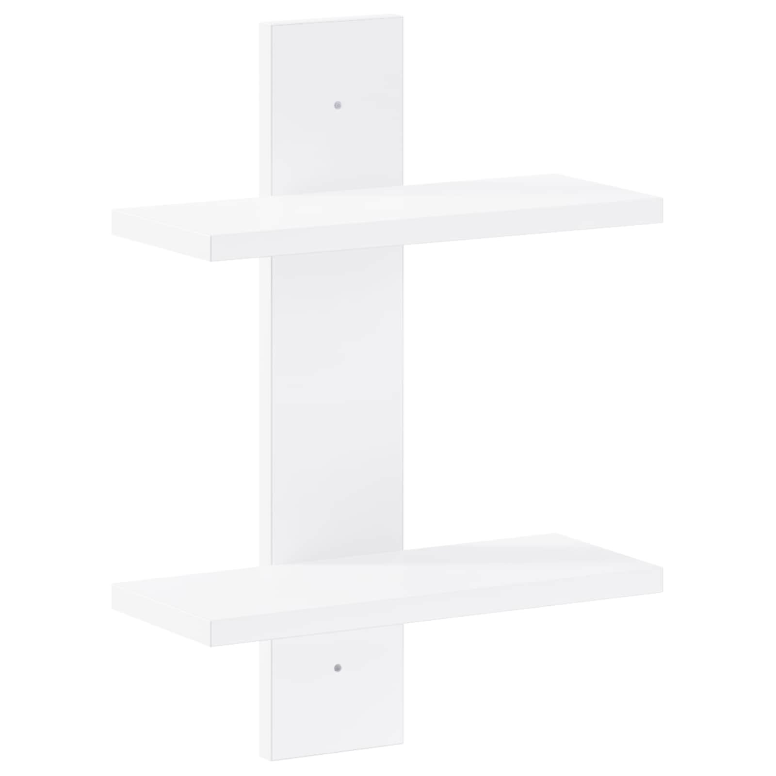 vidaXL Стенен рафт Бяло 30 x 13.5 x 43 cm Инженерна дървесина