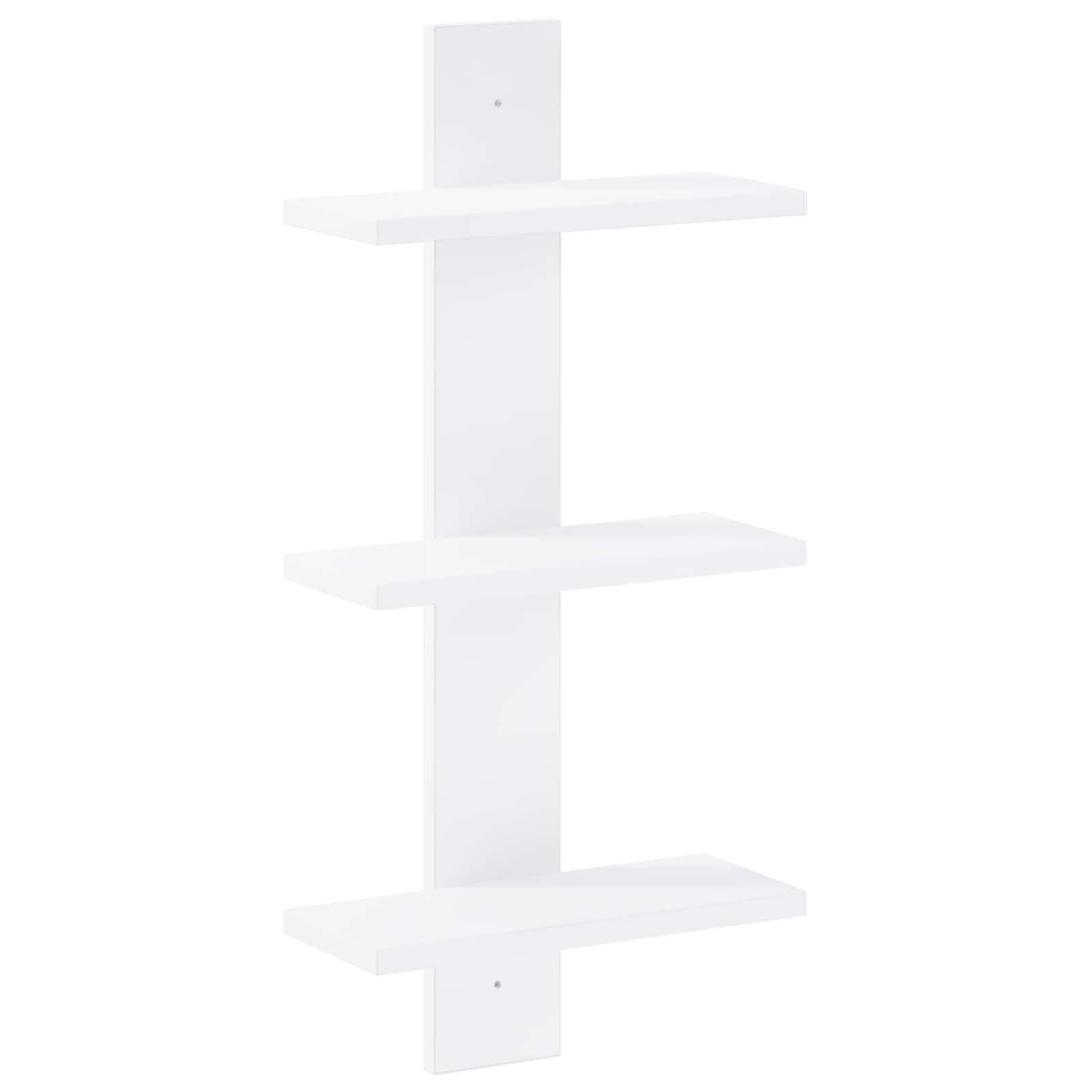 vidaXL Стенен рафт Бяло 30 x 13.5 x 64.5 cm Инженерна дървесина