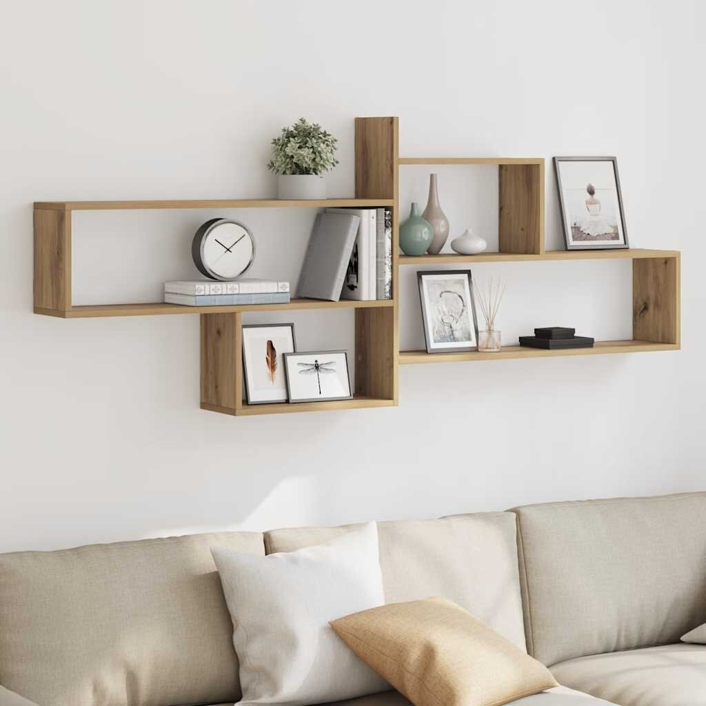 vidaXL Стенен рафт дъб артизан 1675x18x68 см инженерно дърво