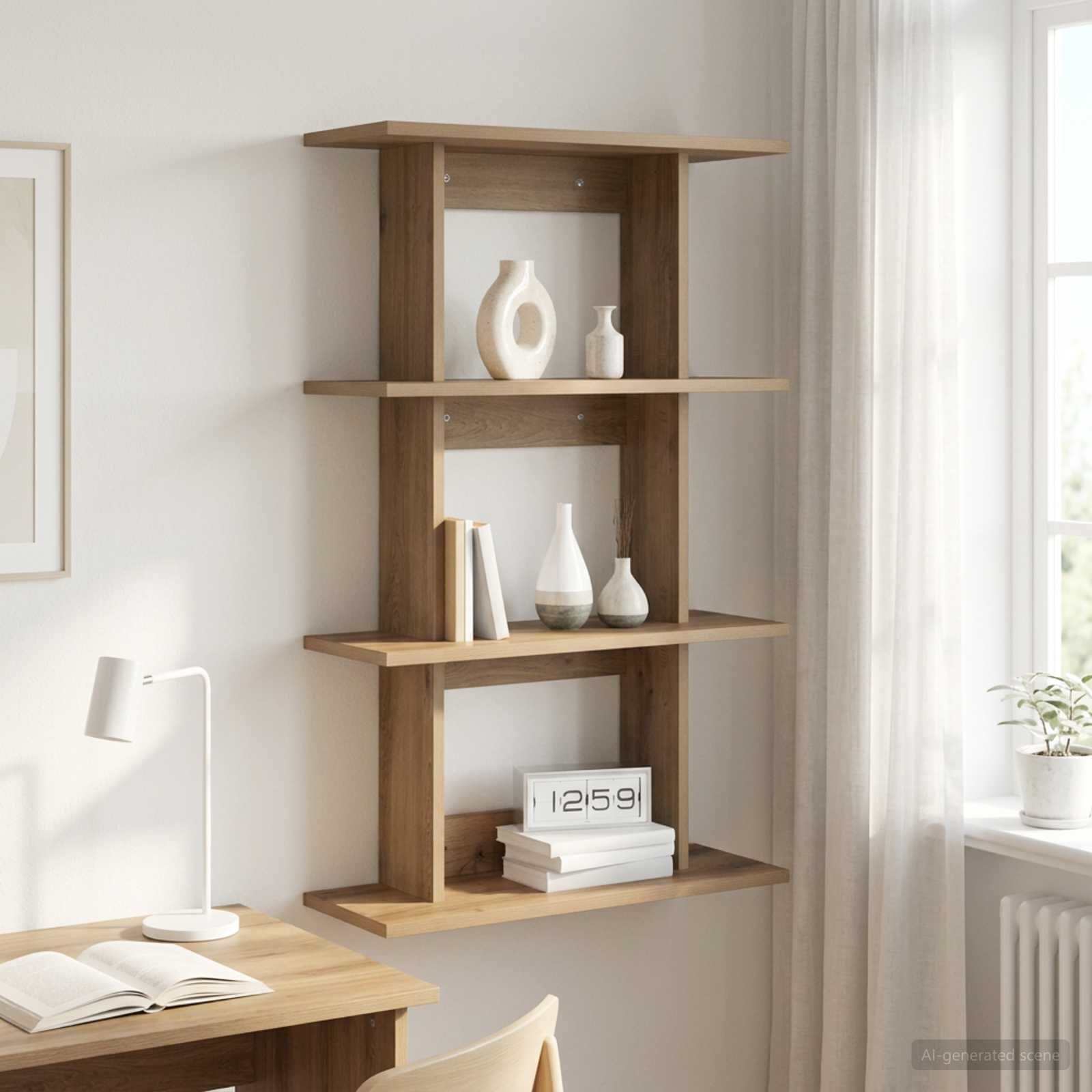 vidaXL Стенен рафт Дъб артизан 56 x 20 x 90 см
