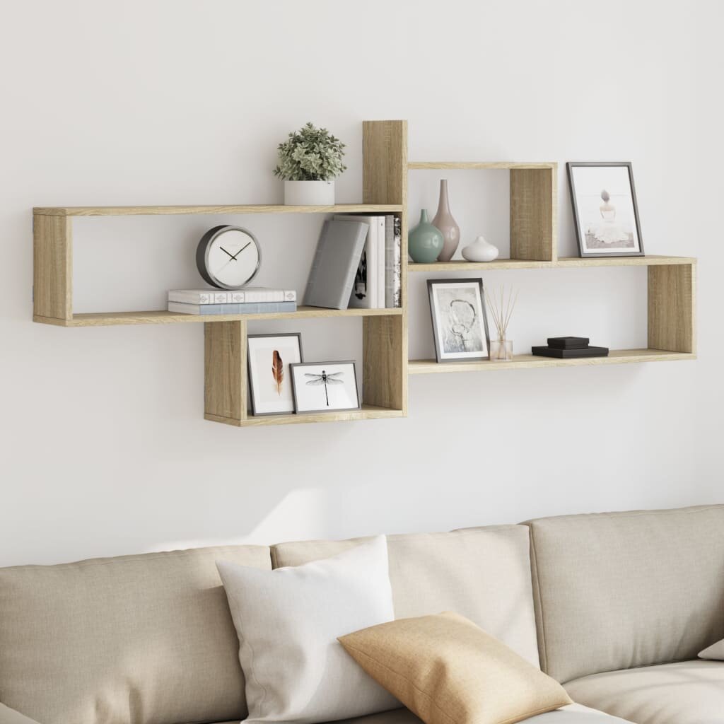 vidaXL Стенен рафт дъб сонома 1675x18x68 см инженерно дърво