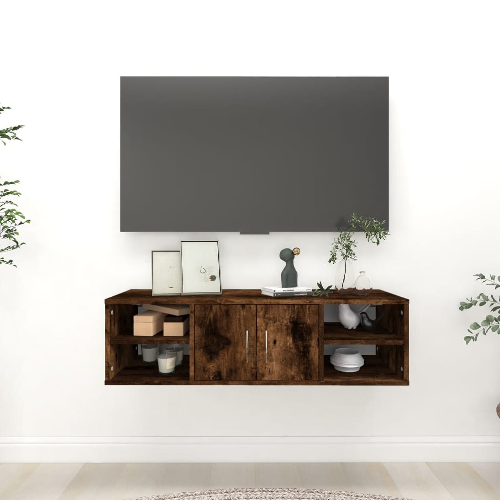 vidaXL Стенен рафт опушен дъб 102x30x29 см инженерно дърво