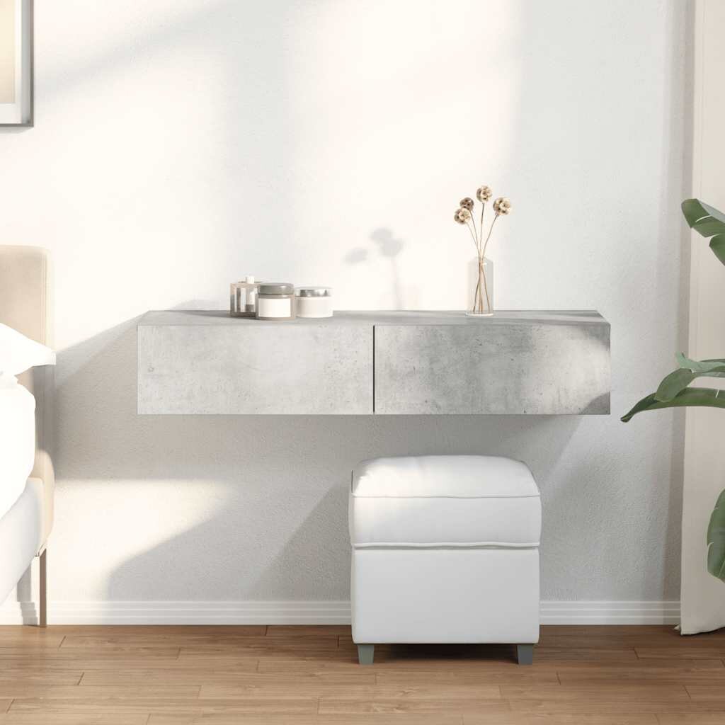 vidaXL Стенен рафт с чекмеджета 100x36x19 см инженерно дърво