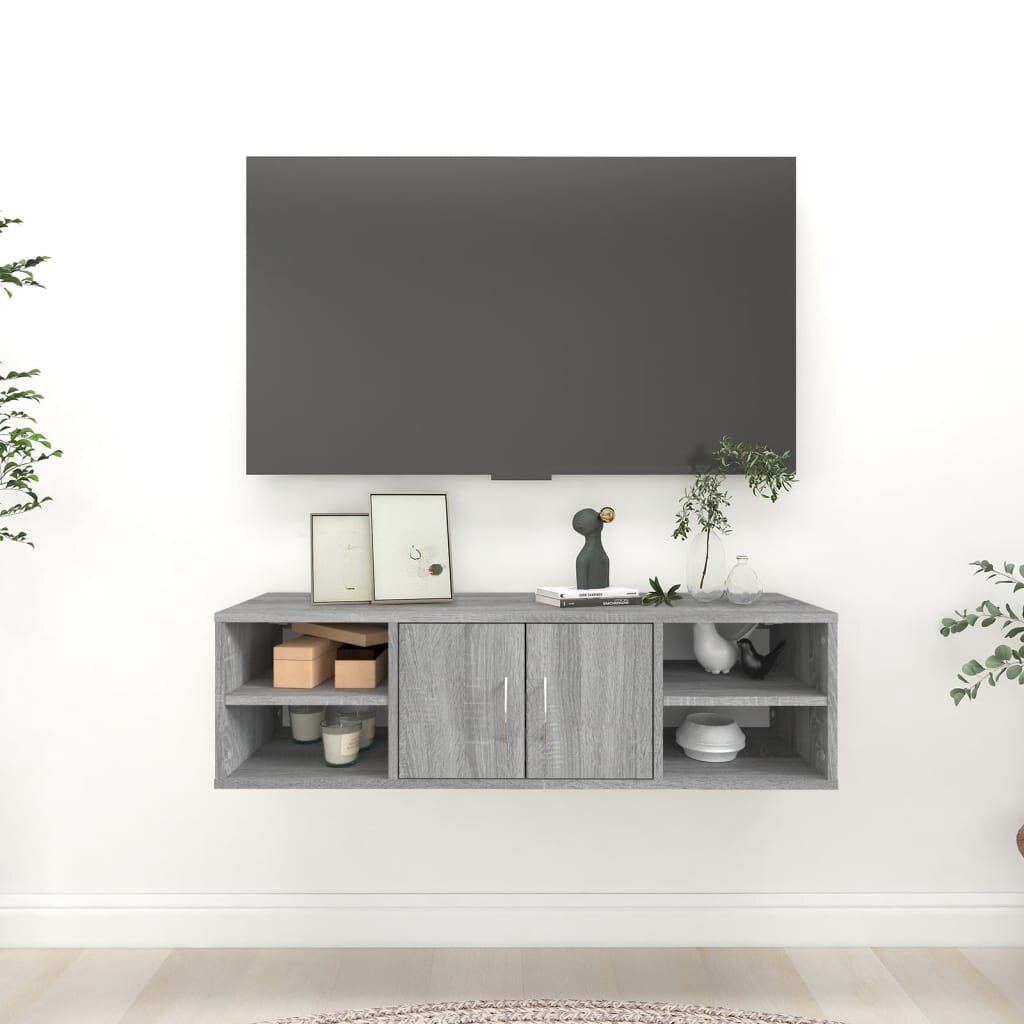 vidaXL Стенен рафт сив сонома 102x30x29 см инженерно дърво