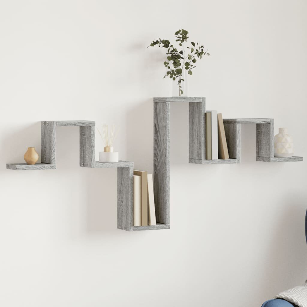 vidaXL Стенен рафт сив сонома 1045x10x43 см инженерно дърво