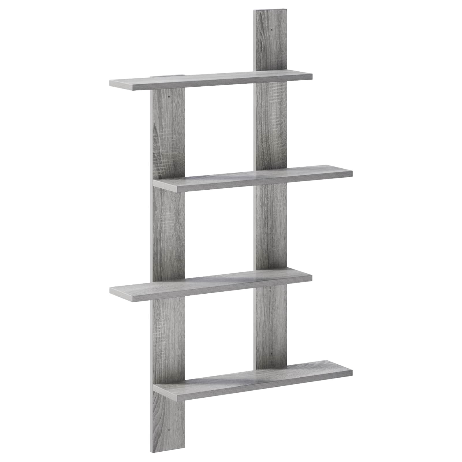 vidaXL Стенен рафт Сив Сонома 61 x 135 x 105 см Инженерна дървесина