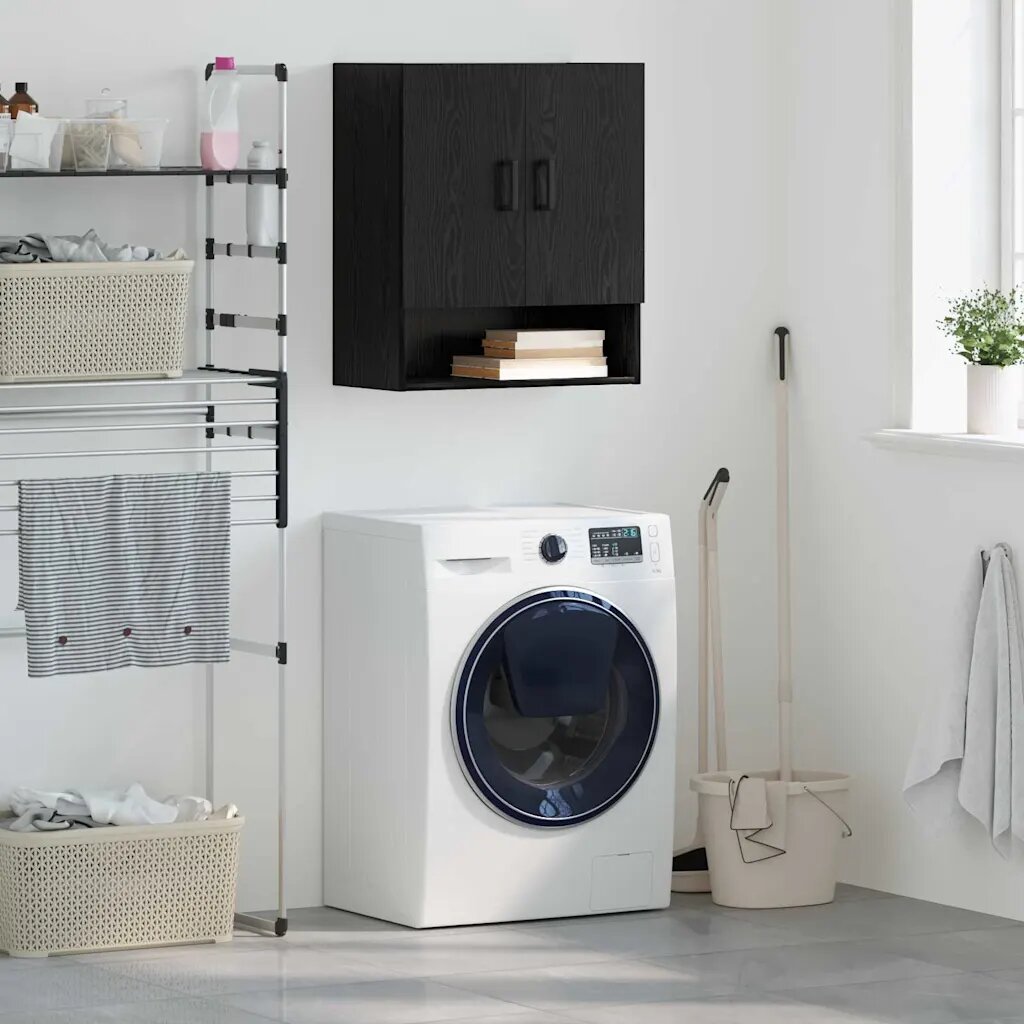 vidaXL Стенен шкаф 60 x 31 x 70 см Инженерна дървесина Черен дъб