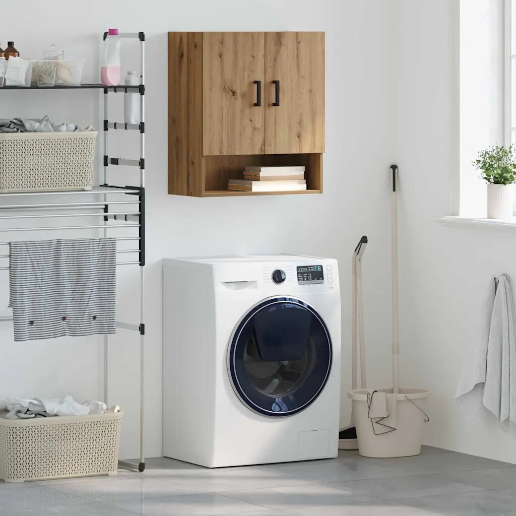 vidaXL Стенен шкаф 60 x 31 x 70 см Инженерна дървесина дъб артизан