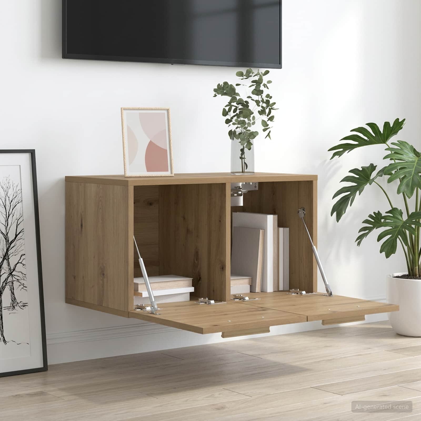 vidaXL Стенен шкаф 60 x 365 x 35 cm Инженерна дървесина Дъб артизан