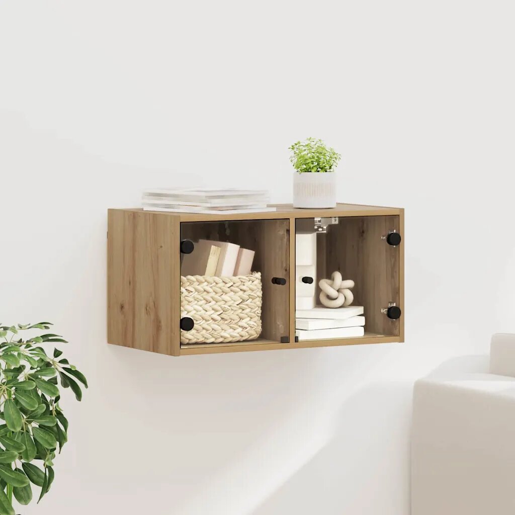 vidaXL Стенен шкаф 68 x 37 x 35 см Инженерна дървесина Дъб
