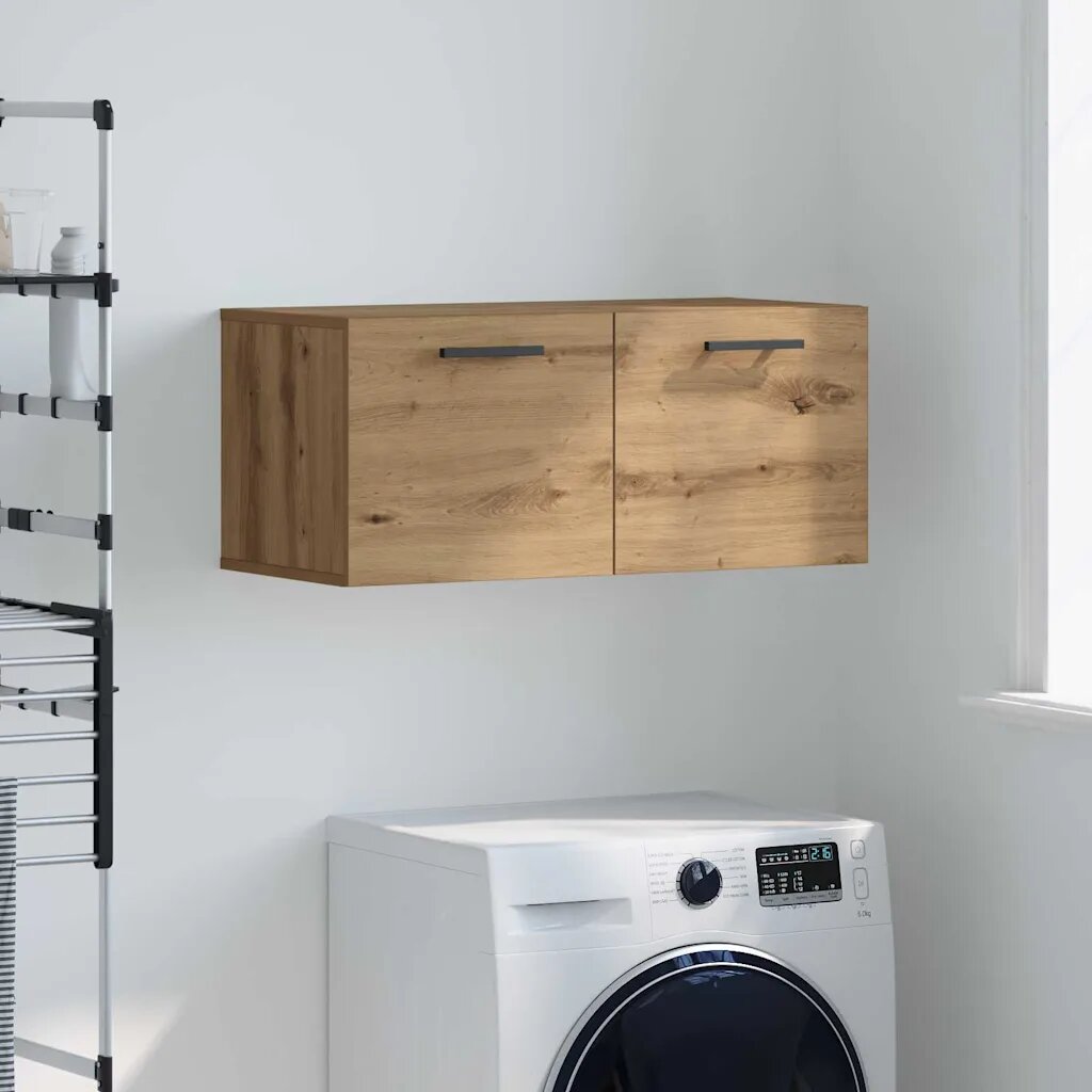 vidaXL Стенен шкаф 80 x 36.5 x 35 cm Инженерна дървесина дъб артизан