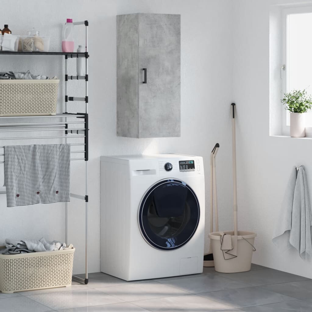 vidaXL Стенен шкаф бетонно сив 345x34x90 см