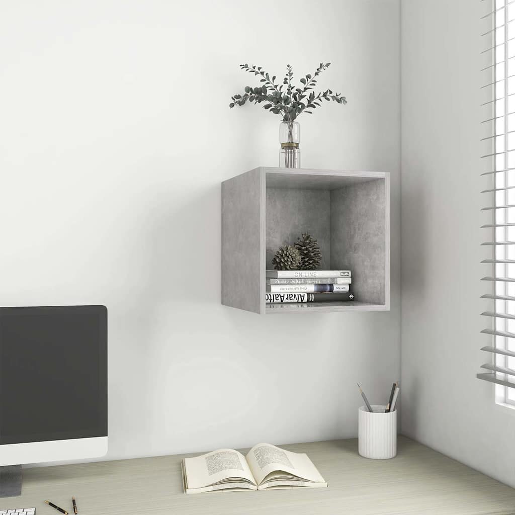 vidaXL Стенен шкаф бетонно сив 37x37x37 см инженерно дърво