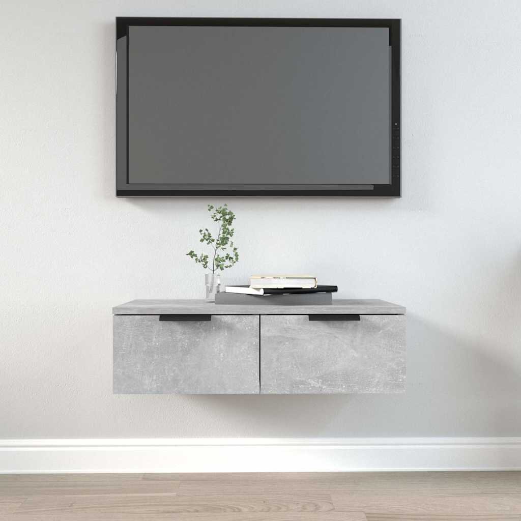 vidaXL Стенен шкаф бетонно сив 68x30x20 см инженерно дърво
