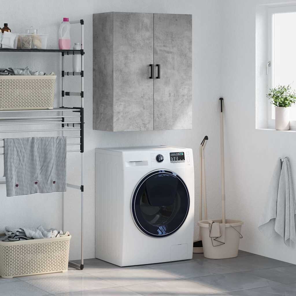 vidaXL Стенен шкаф бетонно сив 695x34x90 см
