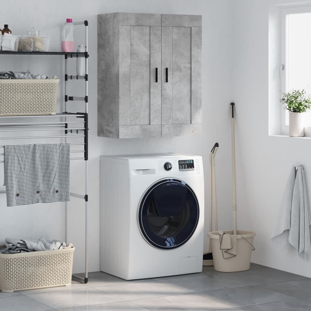 vidaXL Стенен шкаф бетонно сив 695x34x90 см инженерно дърво