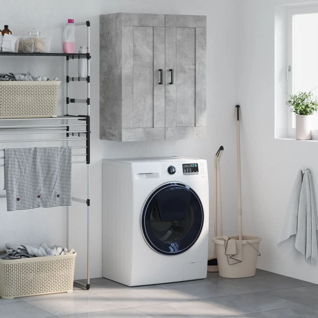 vidaXL Стенен шкаф бетонно сив 695x34x90 см инженерно дърво