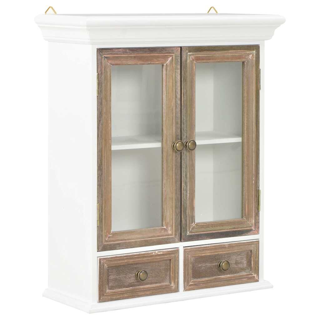 vidaXL Стенен шкаф бял 49x22x59 см инженерно дърво