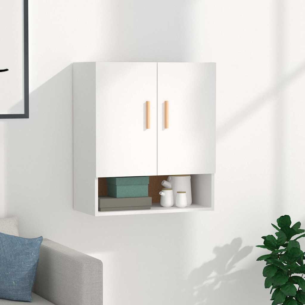 vidaXL Стенен шкаф бял 60x31x70 см инженерно дърво
