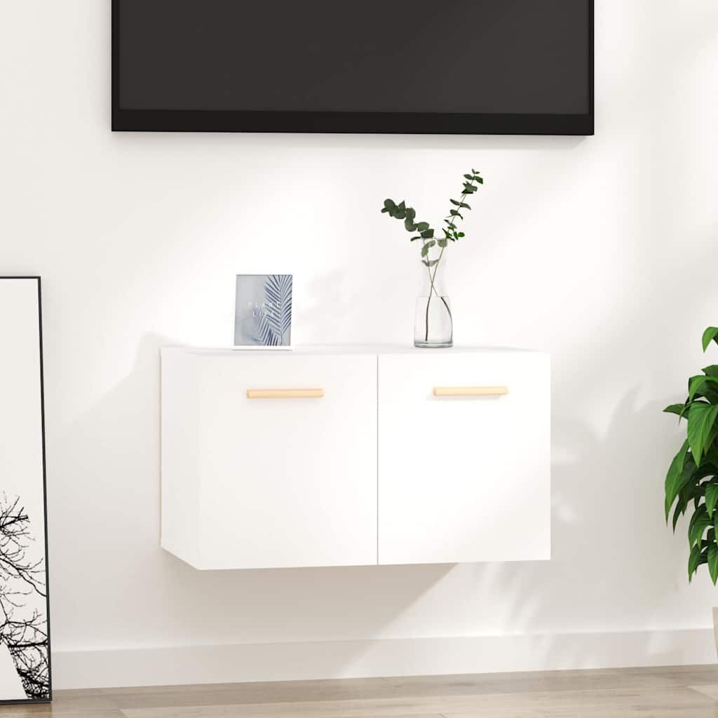 vidaXL Стенен шкаф бял 60x365x35 см инженерно дърво