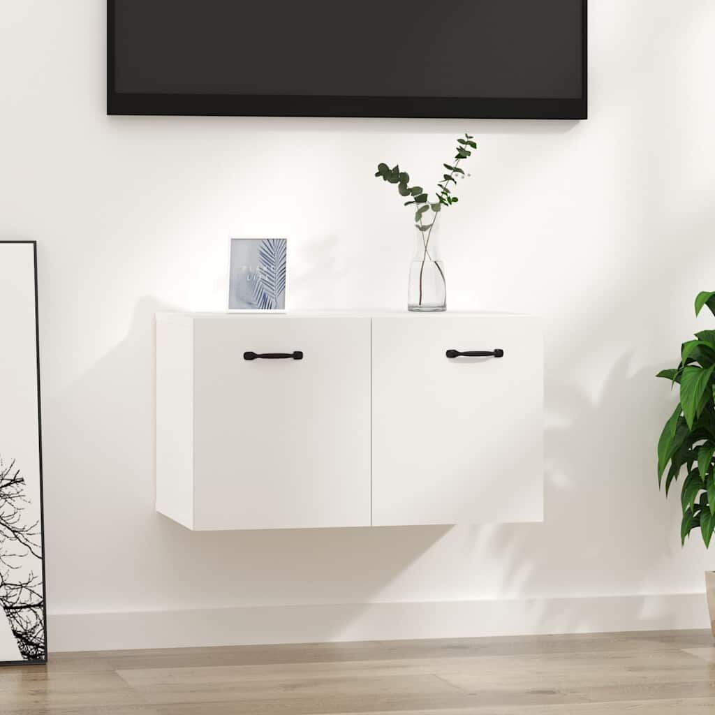 vidaXL Стенен шкаф бял 60x365x35 см инженерно дърво