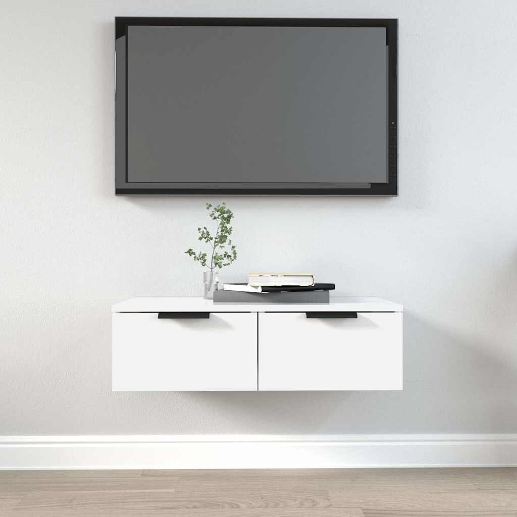 vidaXL Стенен шкаф бял 68x30x20 см инженерно дърво