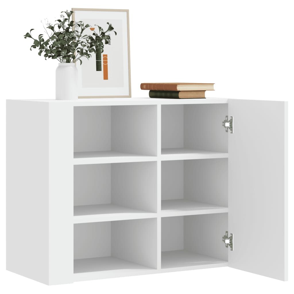 vidaXL Стенен шкаф бял 75x35x60 см инженерно дърво
