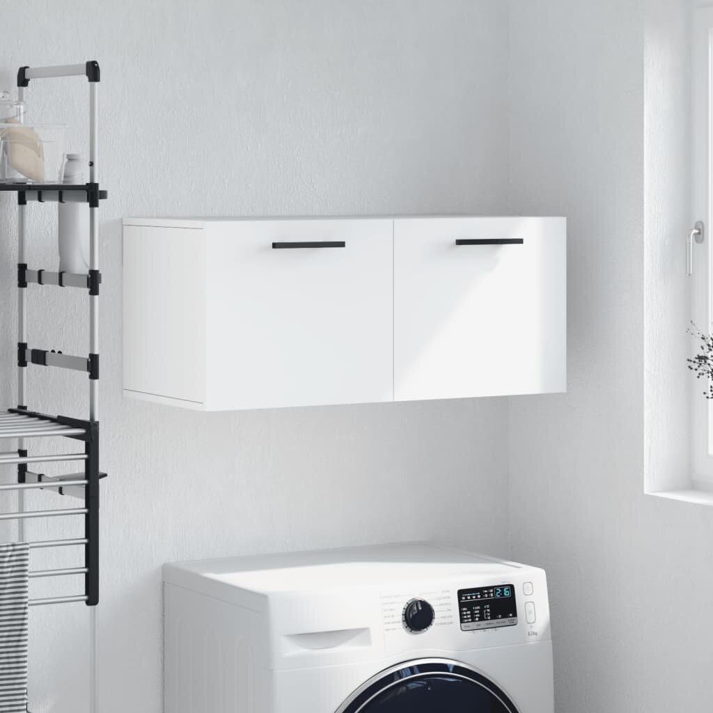 vidaXL Стенен шкаф бял 80x365x35 см инженерно дърво