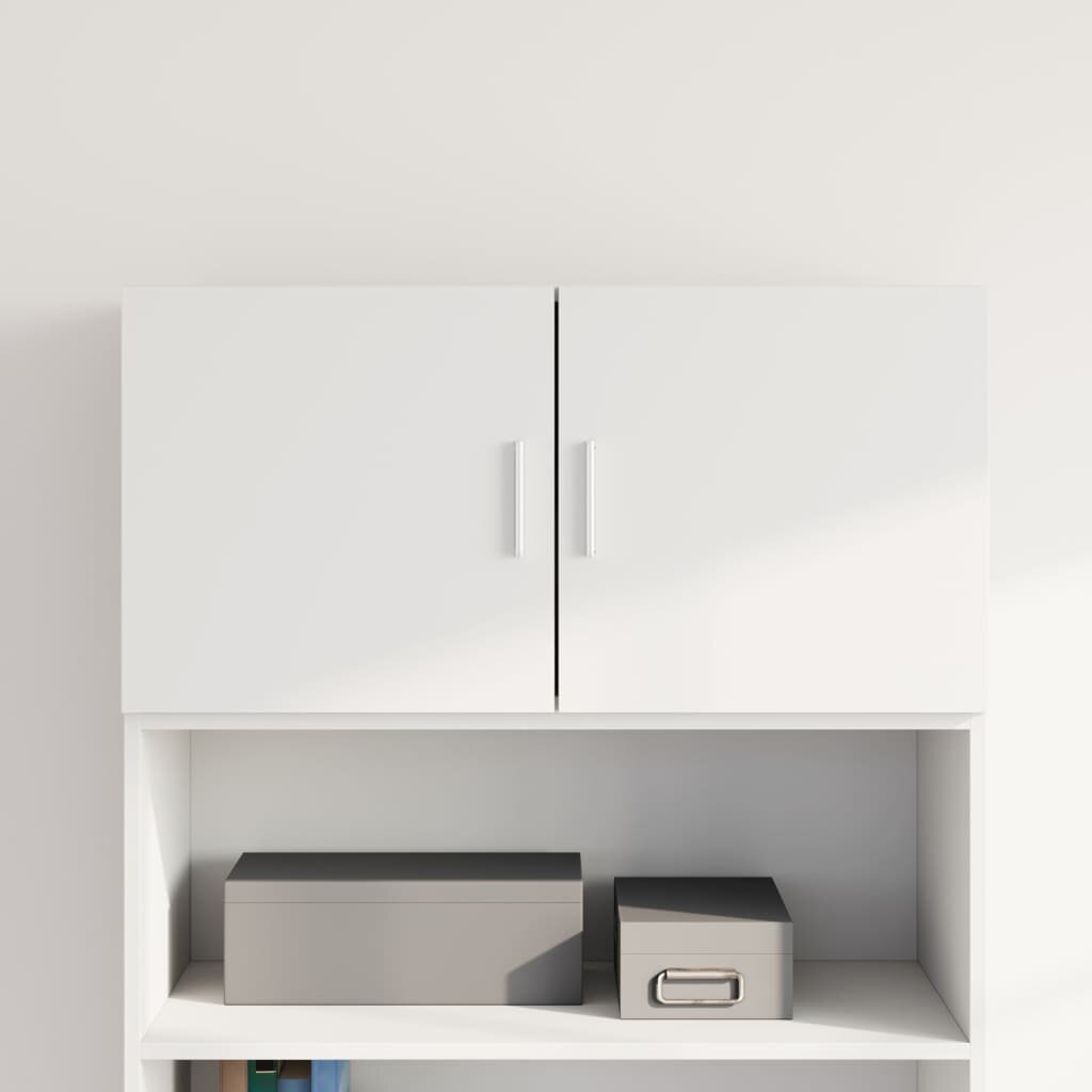 vidaXL Стенен шкаф бял 80x425x40 см инженерно дърво