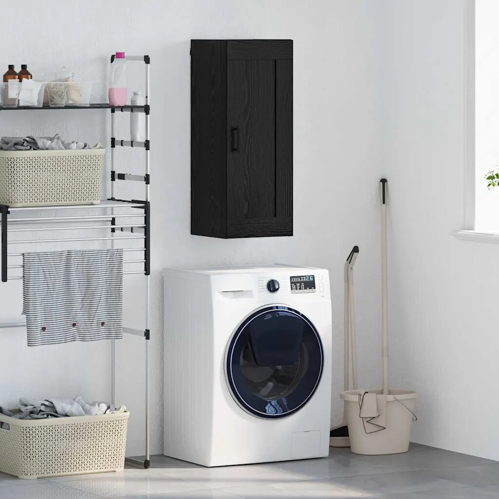 vidaXL Стенен шкаф Черния дъб 345 x 34 x 90 см Инженерна дървесина