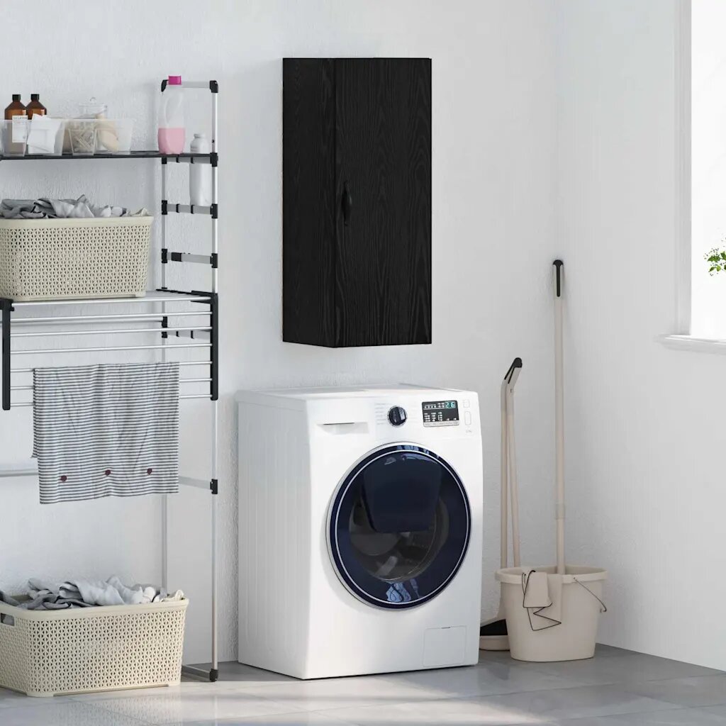 vidaXL Стенен шкаф Черния дъб 345 x 34 x 90 см Инженерна дървесина