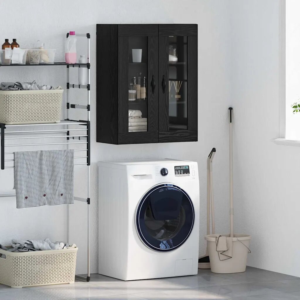 vidaXL Стенен шкаф Черния дъб 695 x 34 x 90 см