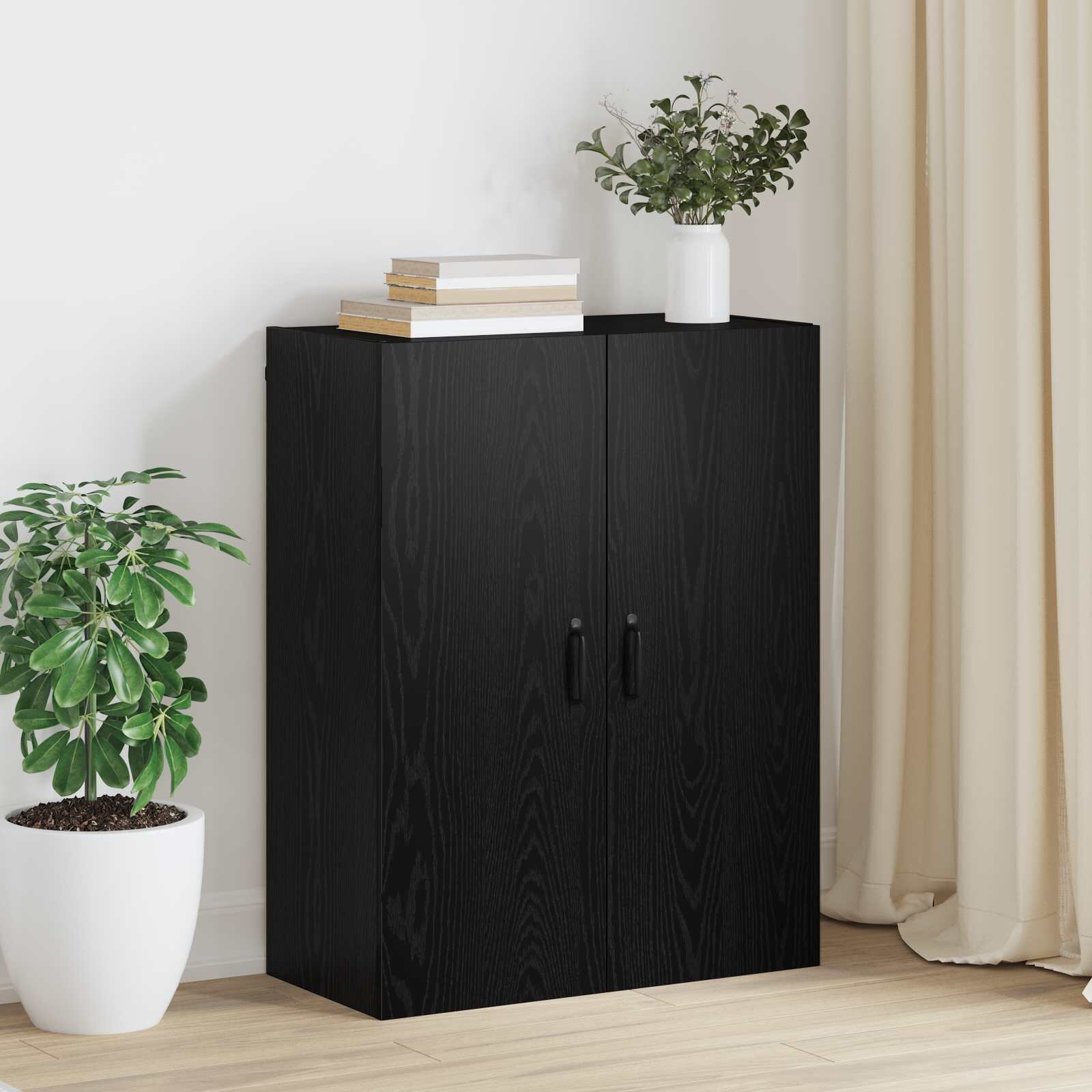 vidaXL Стенен шкаф Черния дъб 695 x 34 x 90 см Инженерна дървесина