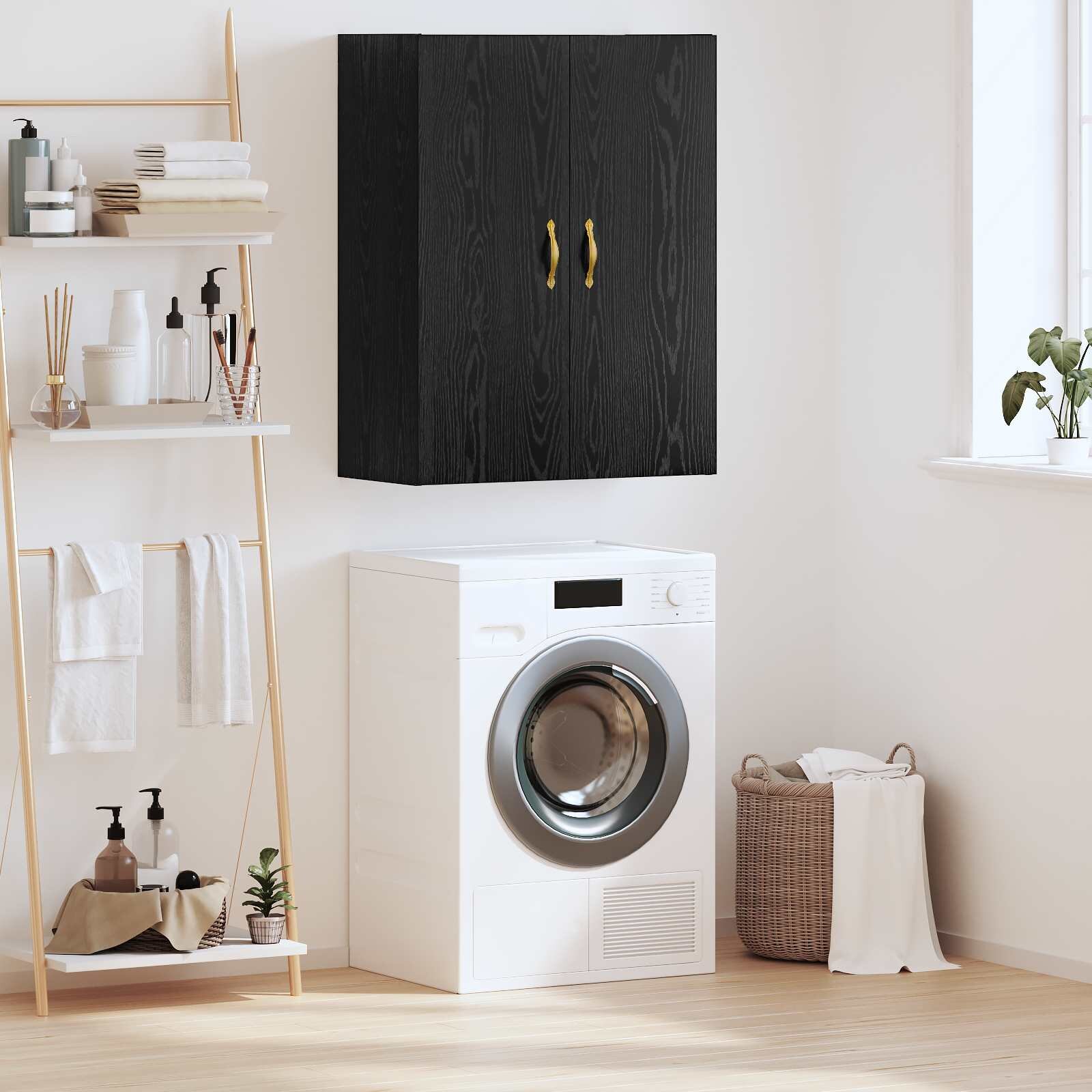 vidaXL Стенен шкаф Черния дъб 695 x 34 x 90 см Инженерна дървесина