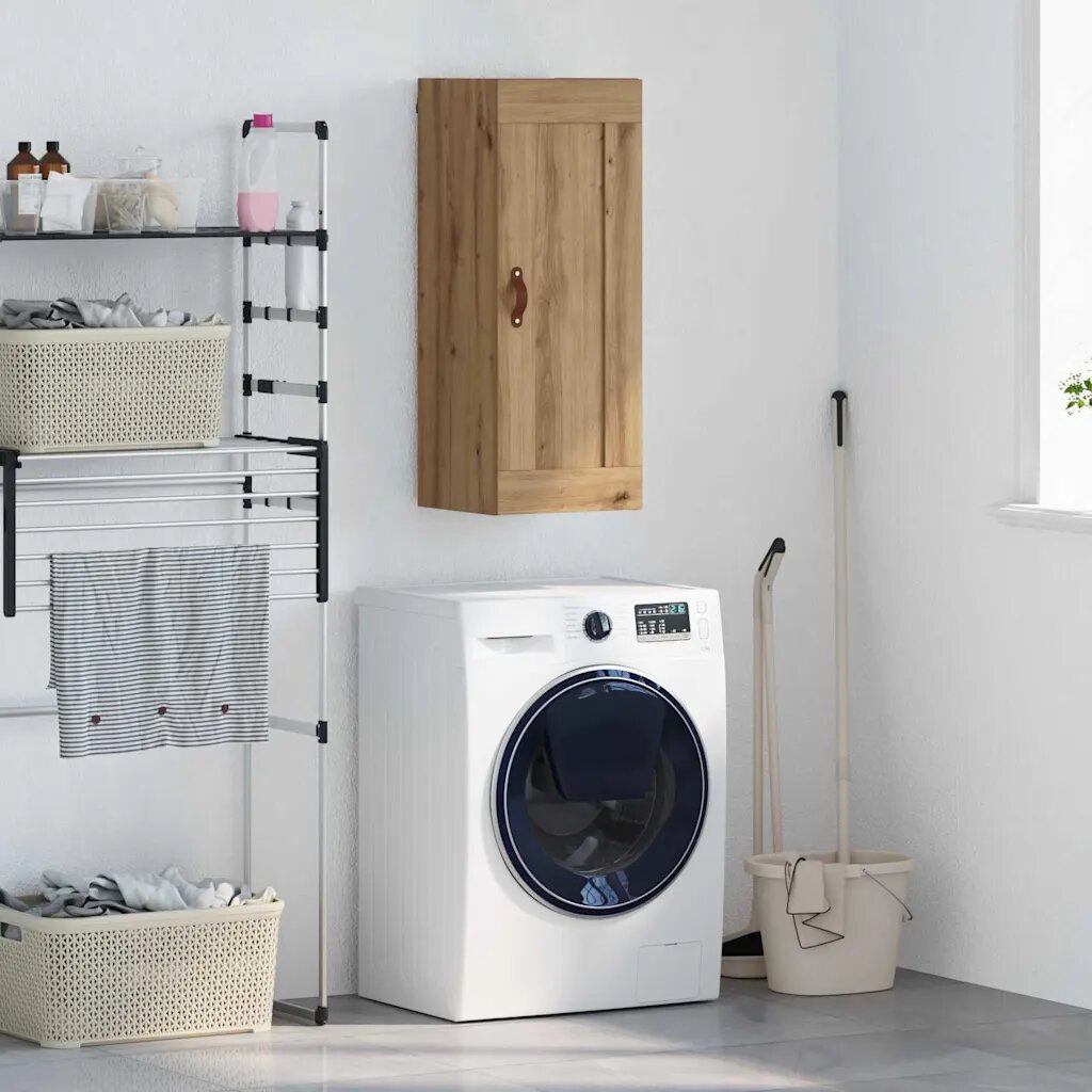 vidaXL Стенен шкаф Дъб 345 x 34 x 90 см Инженерна дървесина