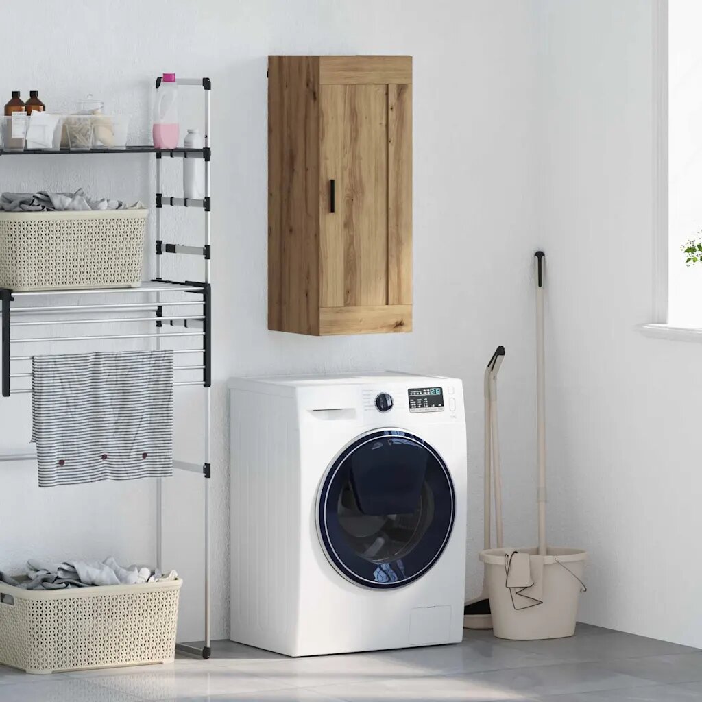 vidaXL Стенен шкаф Дъб 345 x 34 x 90 см Инженерна дървесина