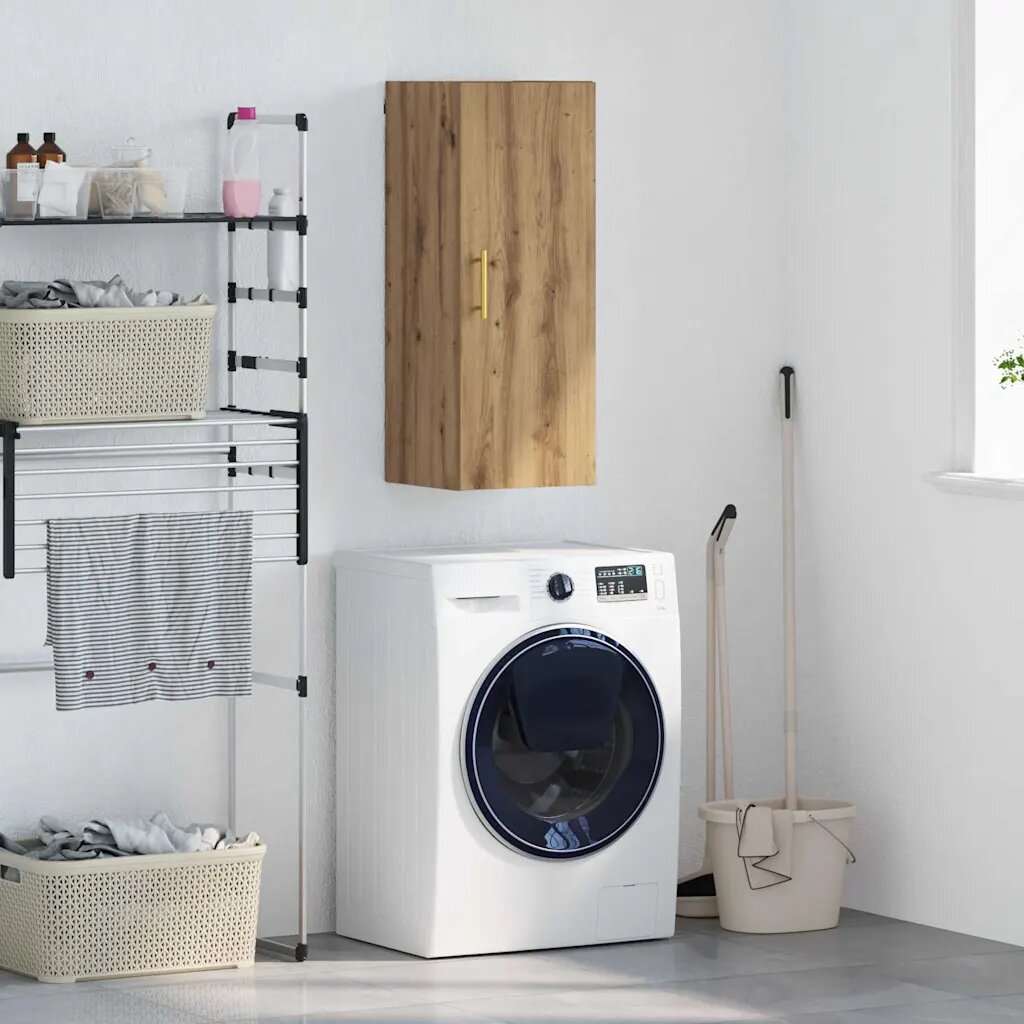 vidaXL Стенен шкаф Дъб 345 x 34 x 90 см Инженерна дървесина