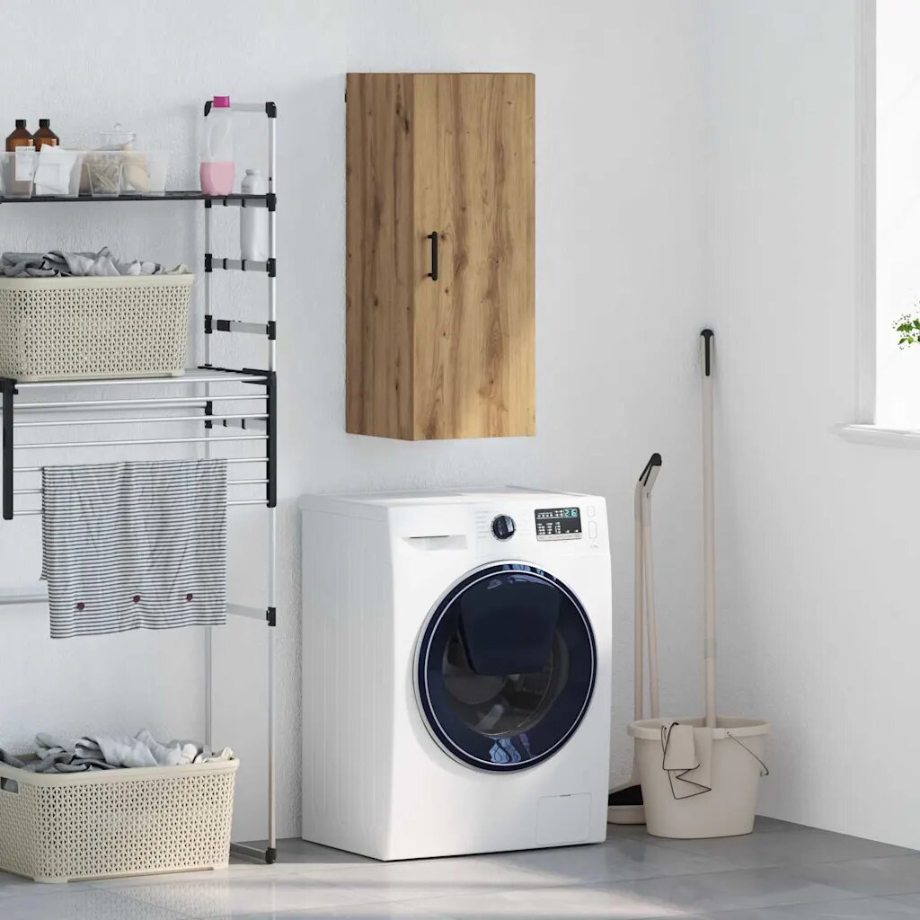 vidaXL Стенен шкаф Дъб 345 x 34 x 90 см Инженерна дървесина